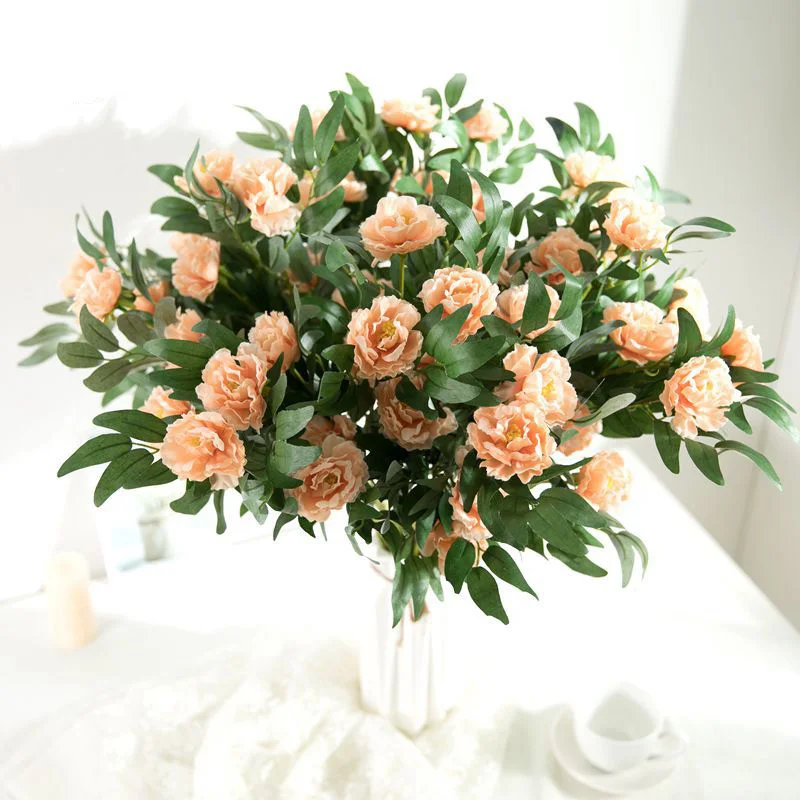Искусственные цветы 3 головки розы белые шелковые цветы украшение поддельный букет цветов пластиковый цветок свадебный Декор для дома Розовый