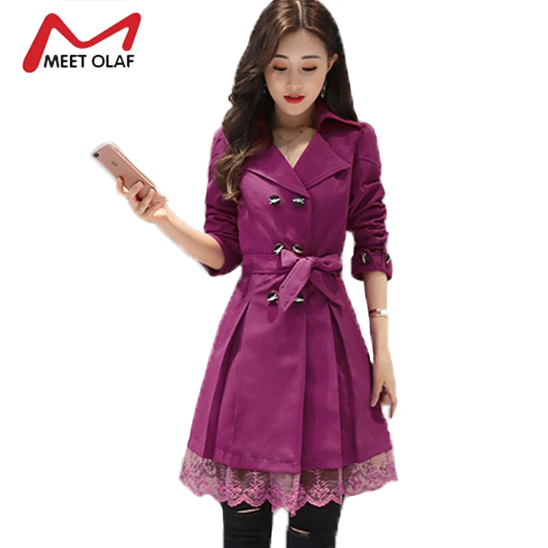 Тренч Женский двубортный с кружевной талией YL015|women trench coat|women trenchtrench coat |