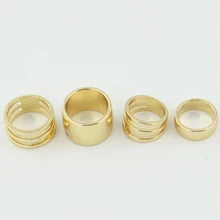 Concise A set of Four Stainless steel Gold Color Hollow Out Finger rings Jewelry Fashion Designer for Women Men 2015