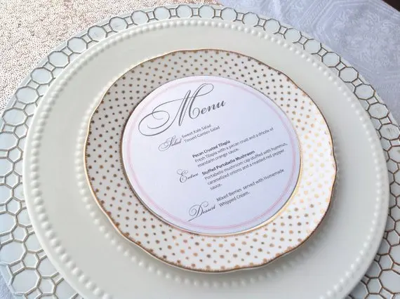 

ME06 Personalised Pink Circle Wedding Party Menu Card