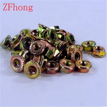 

100pcs DIN6923 M3 M4 M5 M6 M8 Steel with colour zinc hex flange Nut Nuts