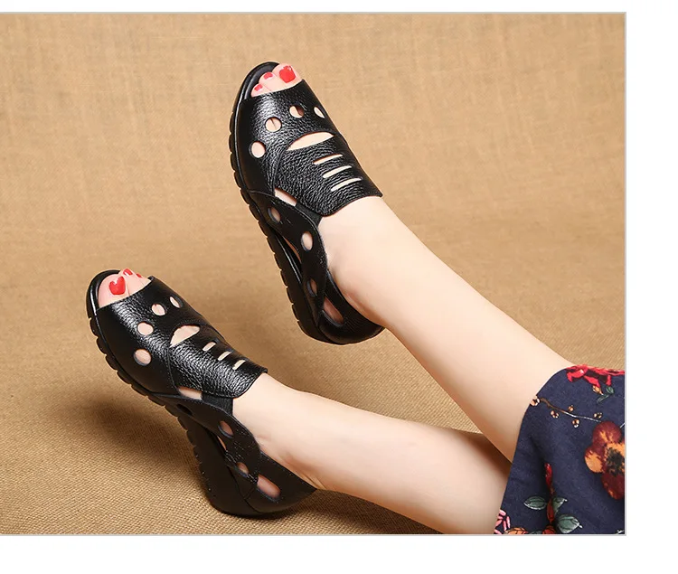 GKTINOO/пикантные сандалии-гладиаторы с открытым носком в римском стиле женские летние туфли из натуральной коровьей кожи на плоской нескользящей подошве
