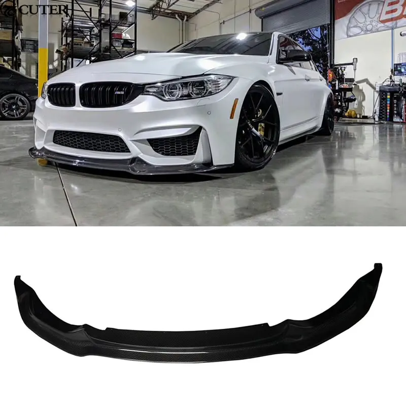 F80 F82 M3 M4 V Стайлинг углеродное волокно передний бампер спойлер для BMW 2014UP|bumper lip