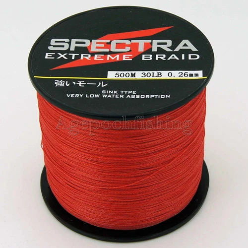 Clearance Sale&Free shipping!!! 4 strands braided fishing line 500m 30lb redin Fishing Lines
