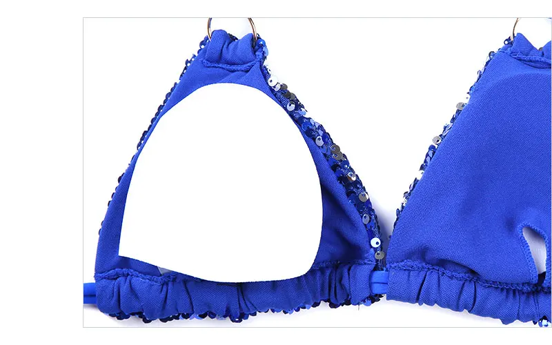 Andzhelika 2022 New Bikini DoubleSided Sequin Bikini Set Women Sexy Brazilian Swimsuit Beach