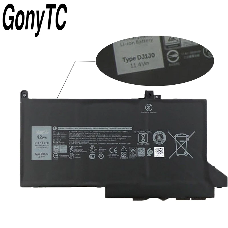 Новый оригинальный аккумулятор DJ1J0 для ноутбука DELL Latitude 12 7000 7280 7380 7480 11 4