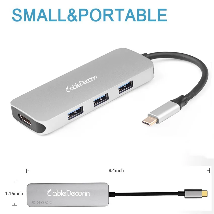 

Thunderbolt 3 USB C Type C Dock to HDMI 4K USB 3.0 Converter SD Card Reader Adapter Splitter for Macbook Pro Dell
