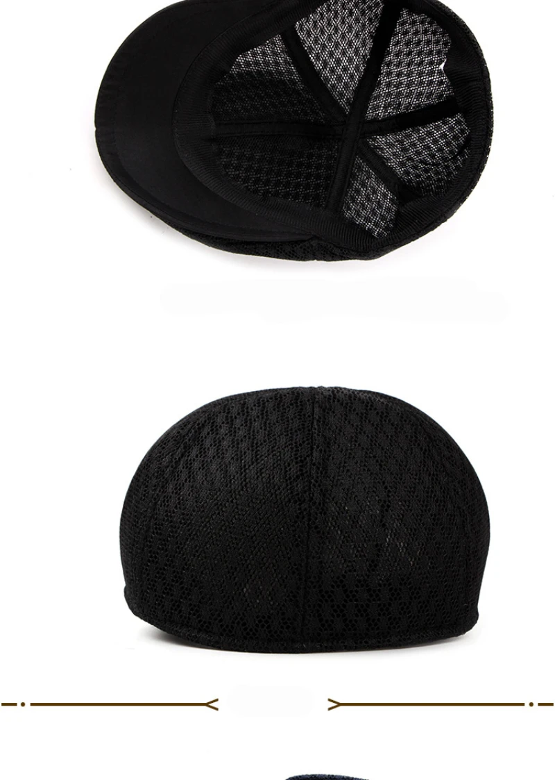 HT1377 Korea Style Summer Sun Cap Hats Plain Solid Black White Grey Ivy Cabbie Flat Caps Breathable Mesh Men Women Beret Caps mens red beret