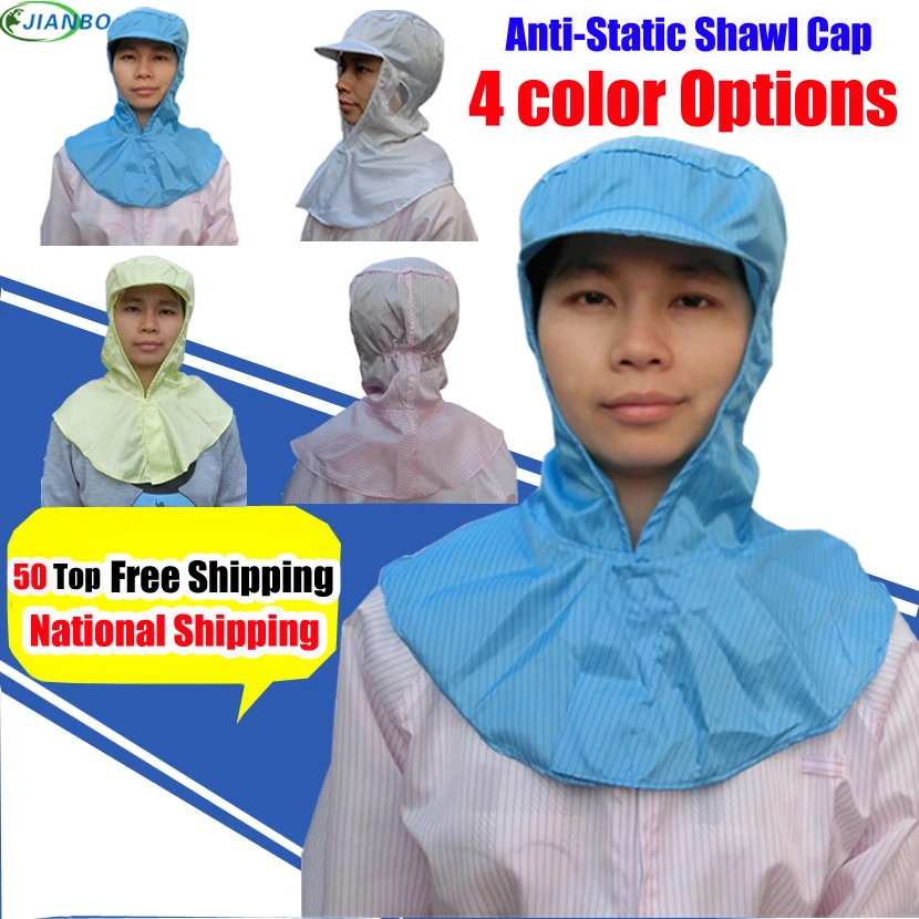 

Anti Static Protection Dust Head Cover Painting Electronics Food Factory Hat Cleanroom Workshop Laboratory Protective Shawl Hat