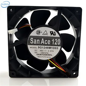 

9G1248M1D03 Double Ball Mute Cooling Fan DC 48V 0.07A 12038 12CM 120*120*38mm 3 Wires
