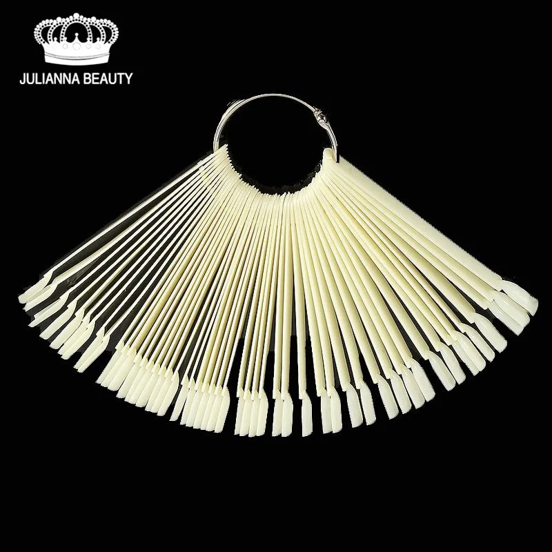 Natural Claro Plástico Unha Arte Dicas Varas Falsas Polonês Exibição Fan Board Prática Ferramentas Cor Pops 3*50 Pçs 4 Beleza e saúde