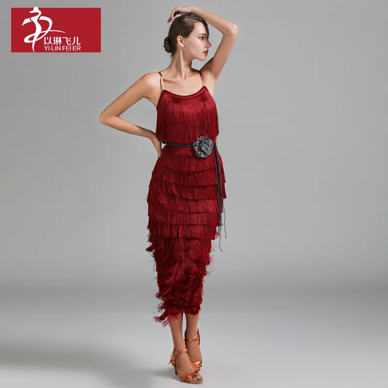 

sexy tassel dance dress costumes for women