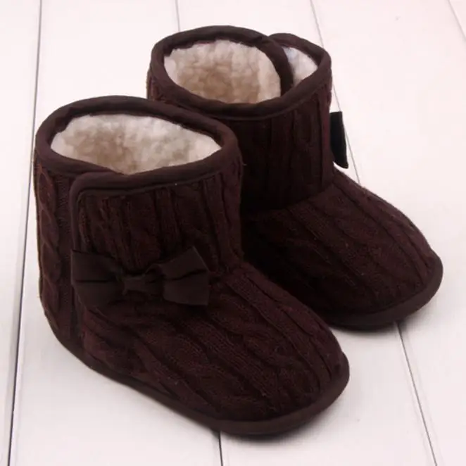 

Baby Bowknot Soft Sole Winter Warm Shoes Boots Warm Kids Snow Boots For Children New Toddler Winter Princess Child Shoes