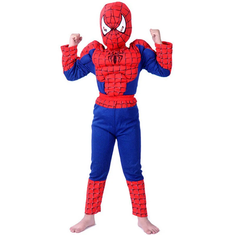 S XXL костюм Человека паука Детский на Хэллоуин для мальчиков и девочек