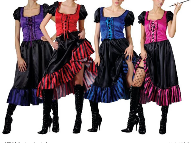 Free shipping Can Can Dancer Costume Adult Burlesque Dance Hall Saloon
