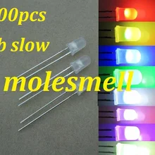 1000 шт. 5 мм Рассеянный свет RGB Радуга медленная мигающая вспышка Красного, зеленого и синего цвета светодиодный Светодиодный s молочно-белый объектив