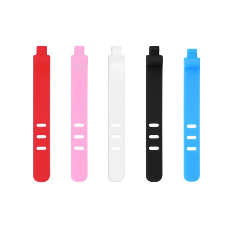 

1pc USB Wire Cable Tie Cable Soft Tape For iphone Android Charging earphone Bobbin winder Organizer Silicone Straps Data Cable