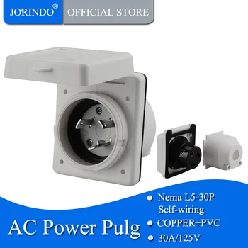 

JORINDO [Nema L5-30P] 30Amp RV Power Inlet Box Nema L5-30P 30A Camper RV Power Inlet, 30A 125V , with Cover Cap White