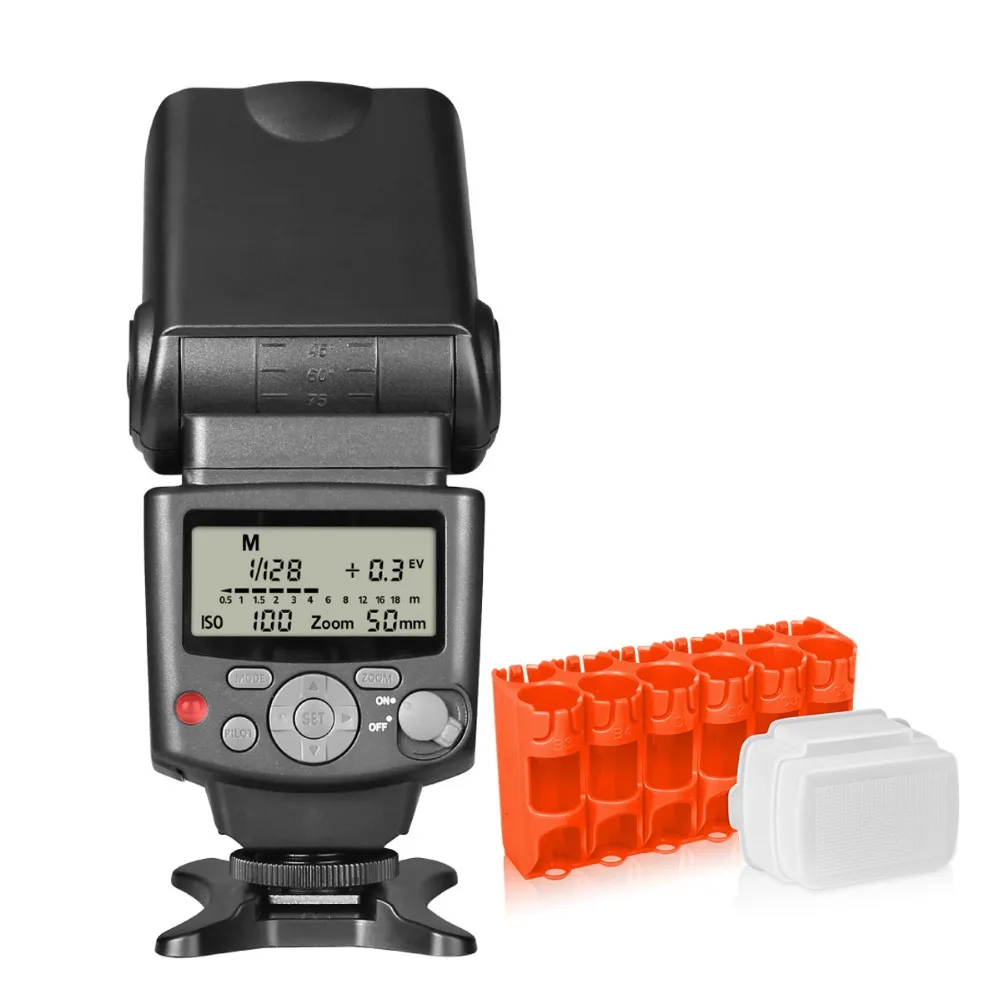 Tanie Voking VK430 E TTL wyświetlacz LCD lampy błyskowej Speedlite do butów do montażu Flash dla Canon Eos DSLR aparat cyfrowy ze standardową gorącą stopkę stojak + prezent