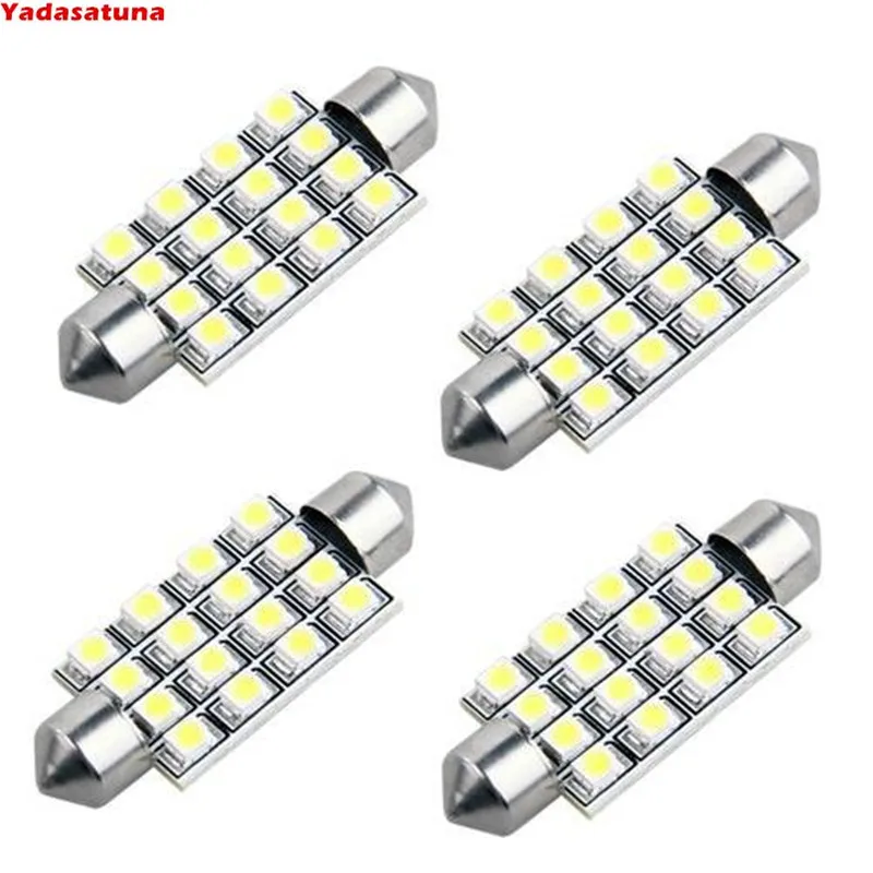 10X42Mm 3528 Smd 16 Led Bombilla Lampara Interior Del Coche C3