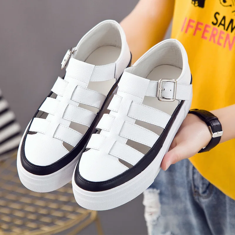 

2019 Sandals Women's Shoes Hollow Thick Shoes Girl Student