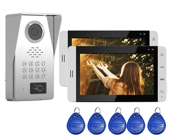 

XinSiL New Arrival TFT LCD Color 7"Video Door Phone Doorbell IR Intercom Home Security Video System FRID Camera 1Camera+2Monitor