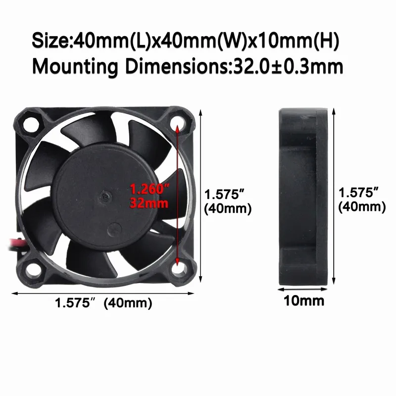 Gdstime 2 шт. 2Pin 2510 разъем 12 в 40x40x10 мм 7 лезвий 4010 PC процессор радиатор VGA бесщеточный