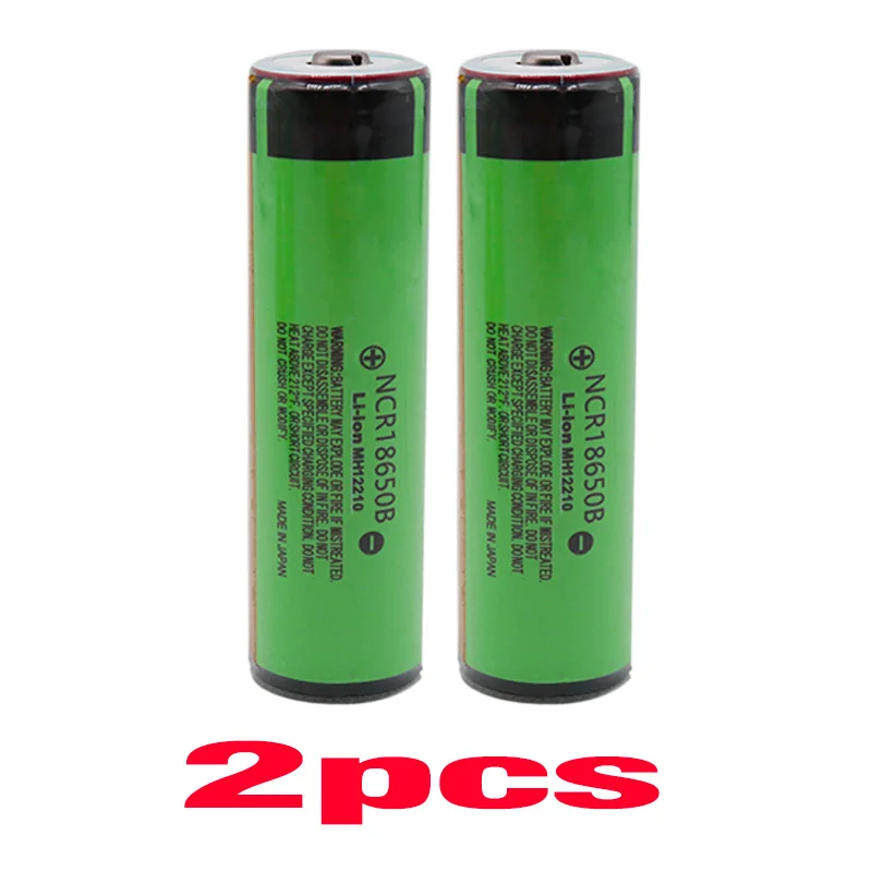 NCR18650B 3,7 V 18650 батарея 3400mAh перезаряжаемая батарея lityum polimer для фонарика Panasonic с защитой(PCB - Цвет: 2pcs