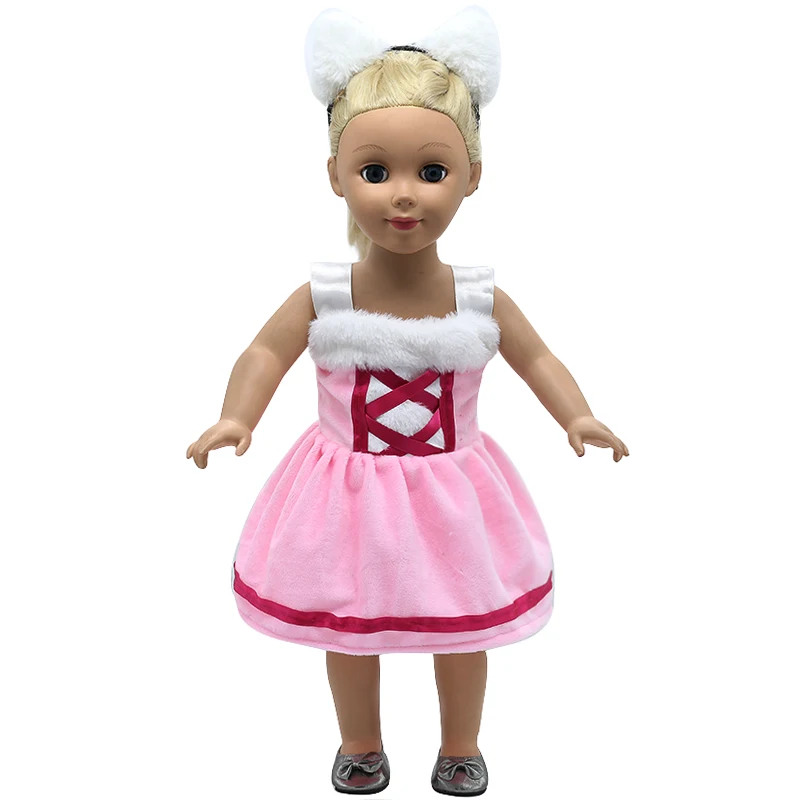 American Girl Doll Clothes Cat Ears + Tail Catwoman Dress Cosplay Doll