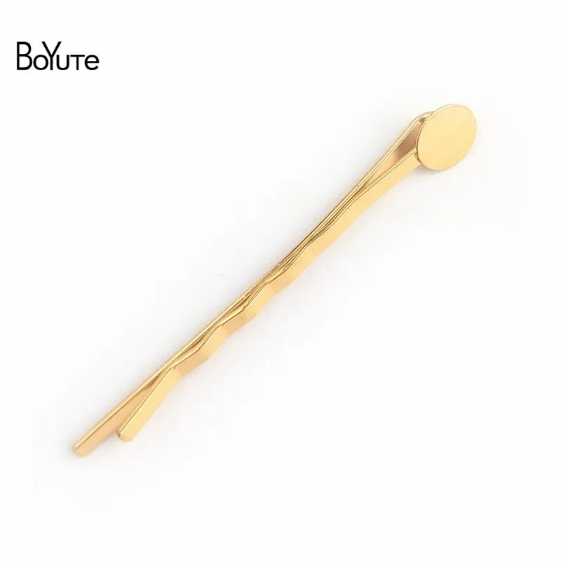 BoYuTe (20 piecesLot) 7 Colors Hair Pins Base Long Bobby Hair Clip with 8MM Flat Round Glue Pad for Diy Hairpins Jewelry Making (3)