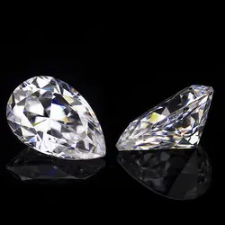 Малый размер Груша Форма 3*2 мм Белый Ясность драгоценные камни Moissanite кольцо-шарик