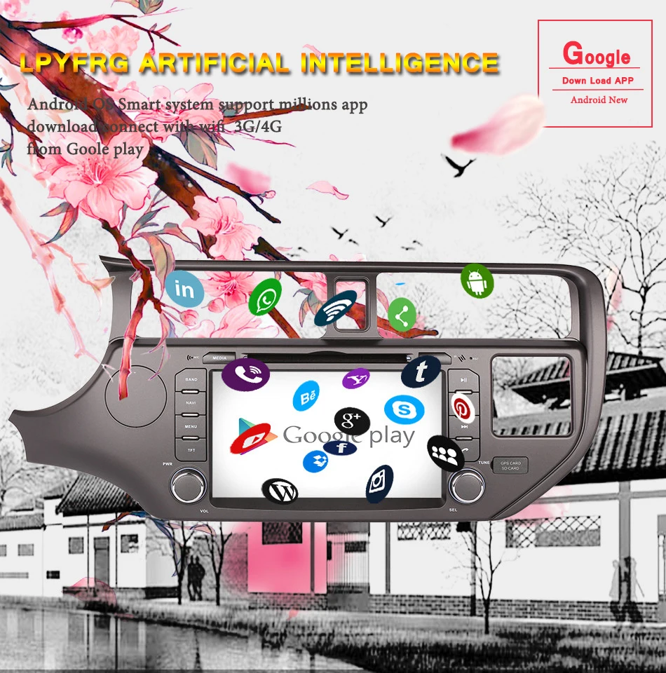 Perfect 2 Din 7 Inch Car DVD Player Android 9.0 For Kia rio K3  2012 2013 2014 With 4GB RAM GPS Navigation Radio WIFI USB RDS Octa Core 4