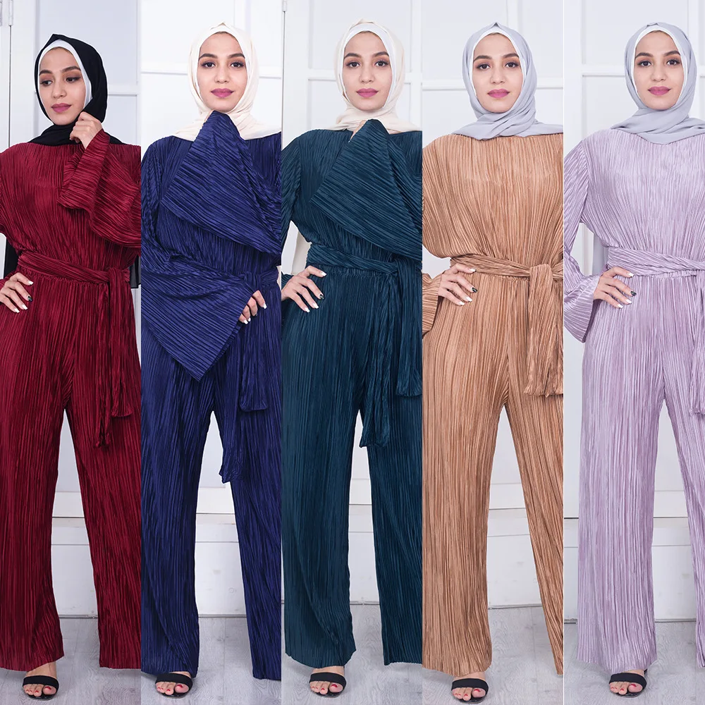 

New Muslim wear women set jumpsuit culottes bodysuits
