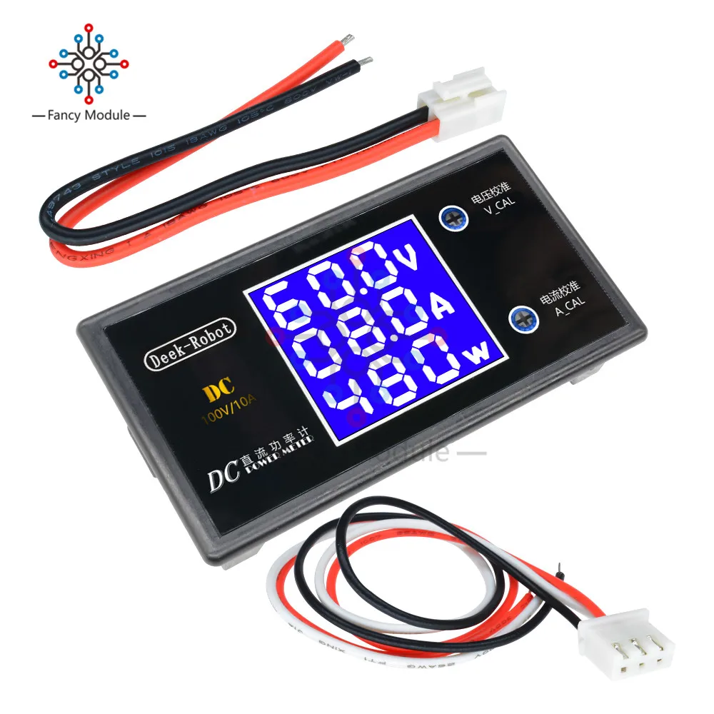 1000W LCD Digital Voltmeter Ammeter Wattmeter Voltage Current Power Meter DC 100V/10A Volt Detector Tester Monitor | Инструменты