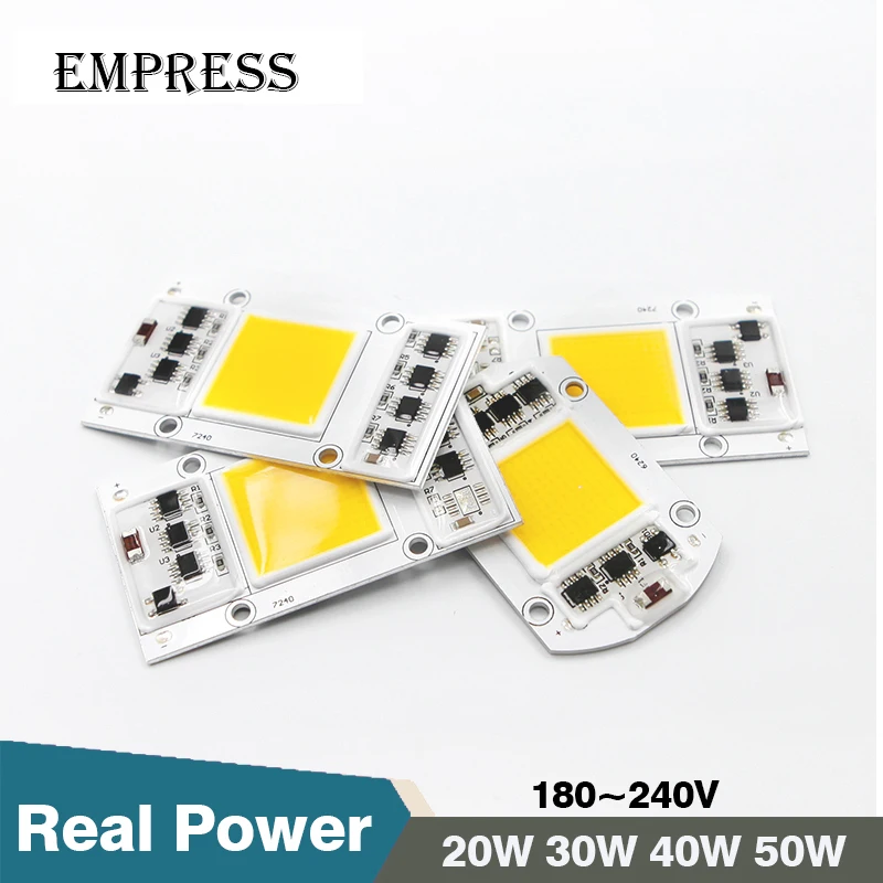 

LED COB Lamp Beads 20W 30W 40W 50W 220V Input Smart IC Driver LED SMD Chip Fit For DIY LED Floodlight Spotlight Cold Warm White