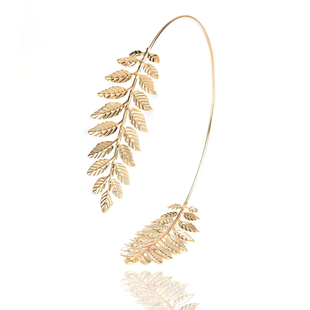 

2019 Fashion Tiara Gold-color Leaves Baroque Hairbands Summer Style Wedding Hair Accessories Bridal Alloy Hairwear for Grils