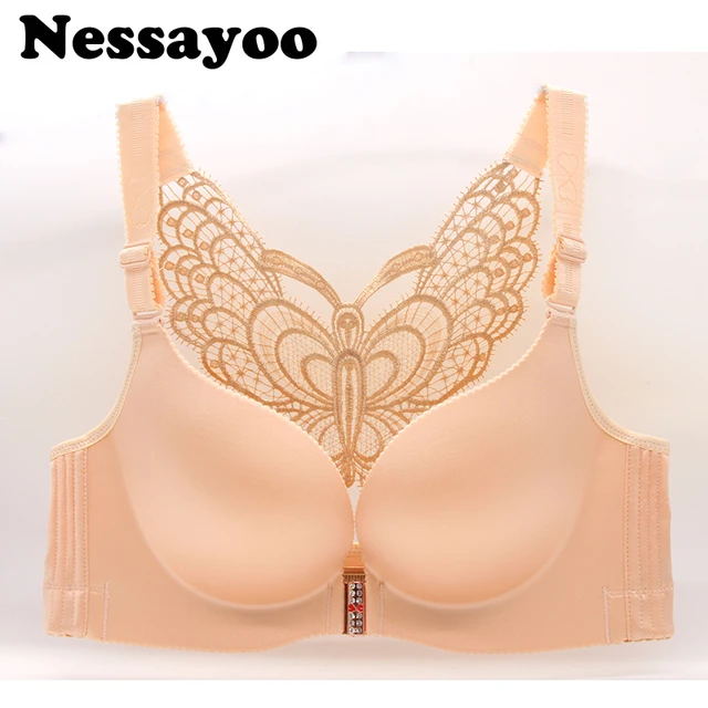 Women Sexy Seamless Front Closure Bra Big Size Butterfly Adjustable Push Up  Bra Women Brassiere Large Size 6 Color - AliExpress