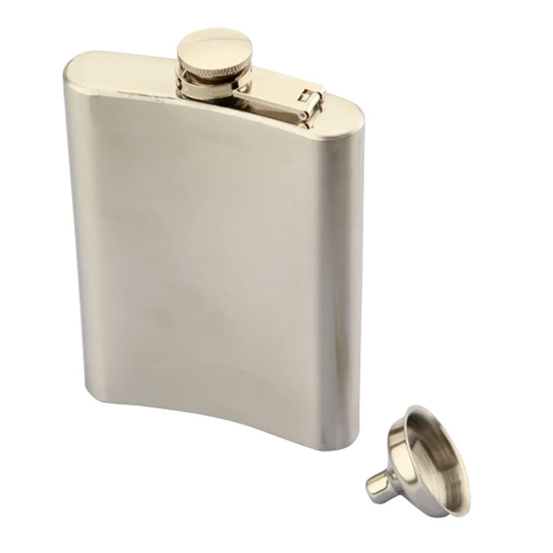 Image High Quality 8oz Stainless Steel Portable Whisky Hip Flask Gin Alcohol Wine Wedding Party Bar Drinking Bottle Liquor Funnel