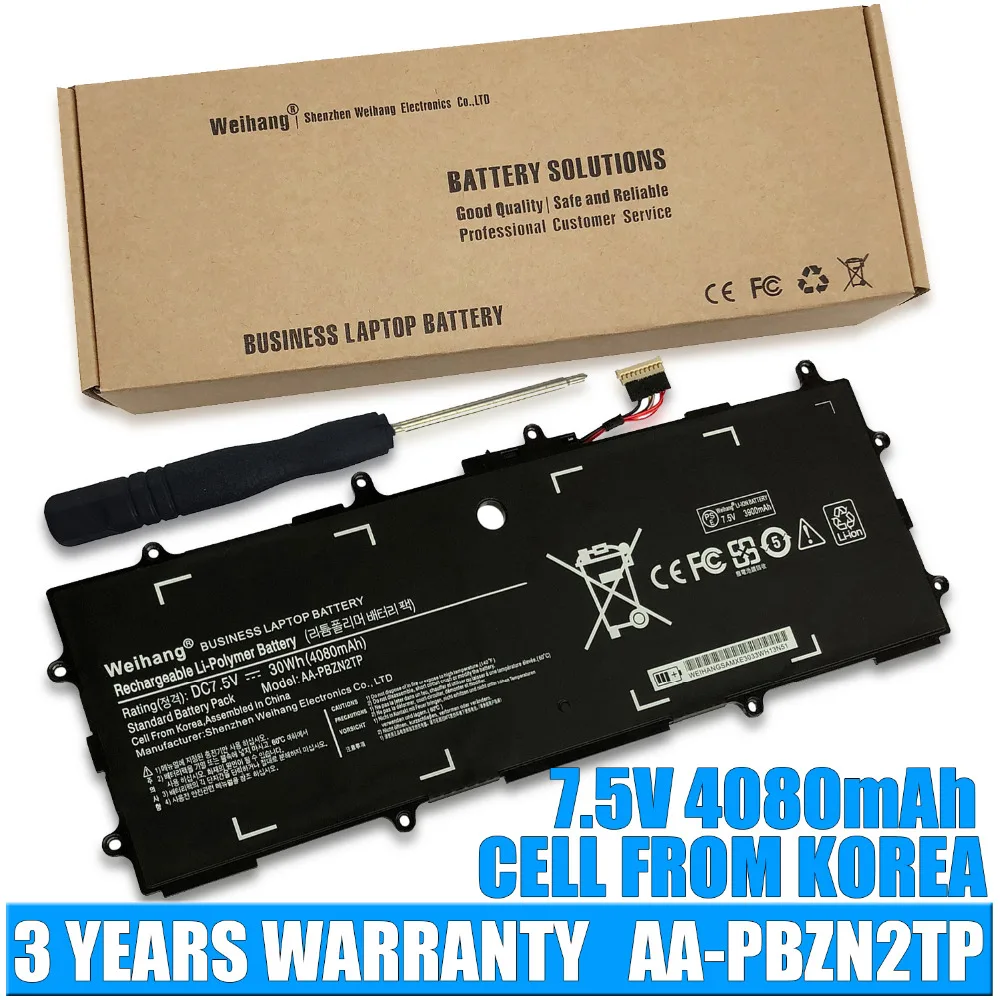 Korea Cell 4080mAh Weihang AA PBZN2TP Аккумулятор для ноутбука Samsung Chromebook XE500T1C 905S 915S 905s3g XE303 XE303C12