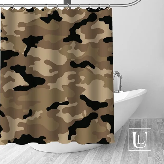 Dark Color Camouflage Design Bathroom Decor Waterproof Fabric Shower Curtain Set Dark Color Camouflage Design Bathroom Decor Waterproof Fabric Shower Curtain Set