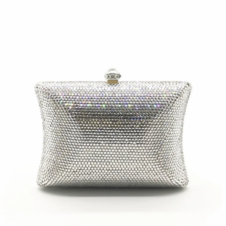 small silver clutch bag