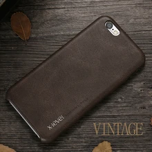 X-Niveau Vintage En Cuir Cas Pour Apple iPhone 6 6 s 4.7/6 plus 6 s plus 5.5 pouce De Protection Couverture Arrière Téléphone Capa fondamentale Pour Hommes