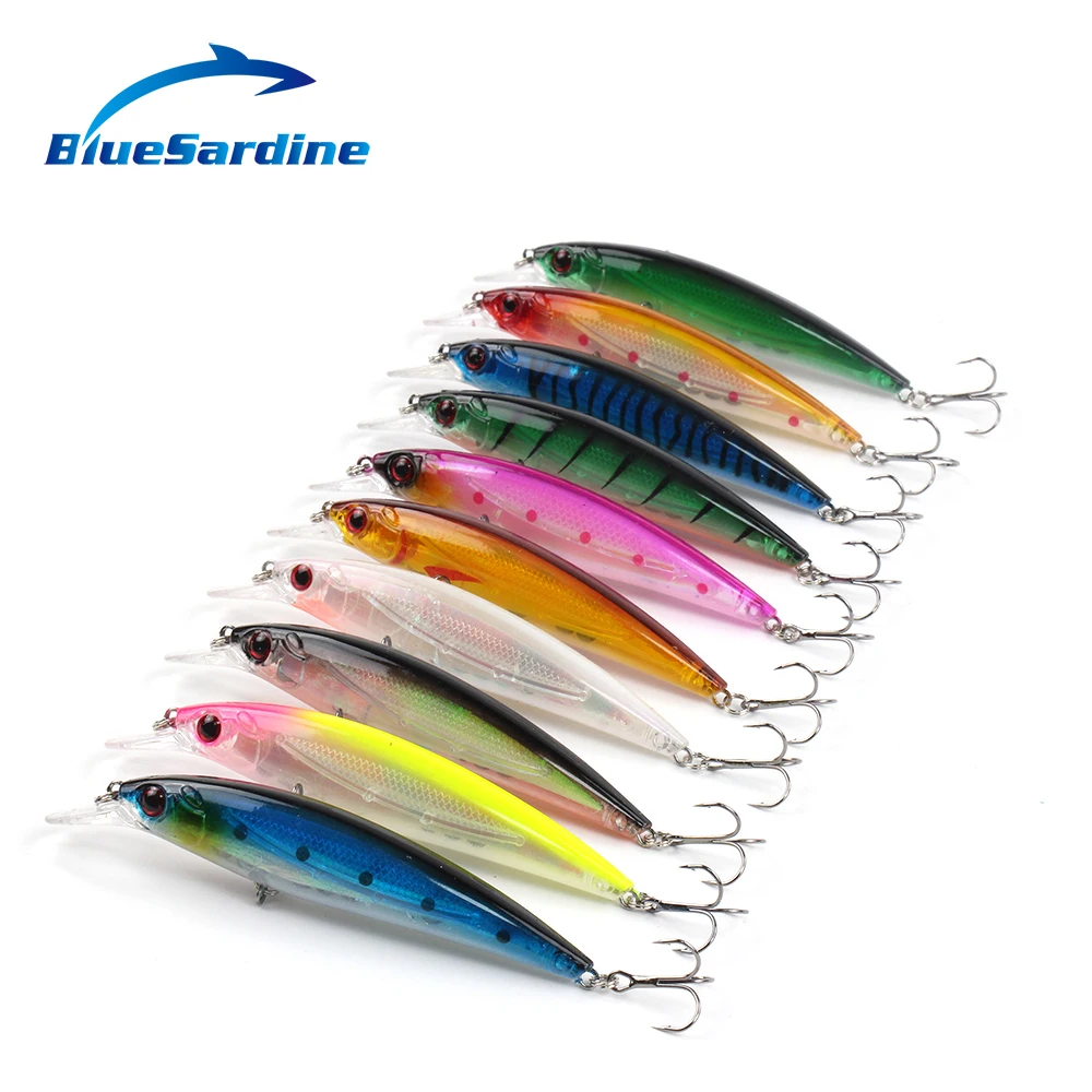 BlueSardine 10PCS 12.6G 11CM Minnow Fishing Lures Hard Baits Plastic Lures Isca Artificial Fishing Tackle