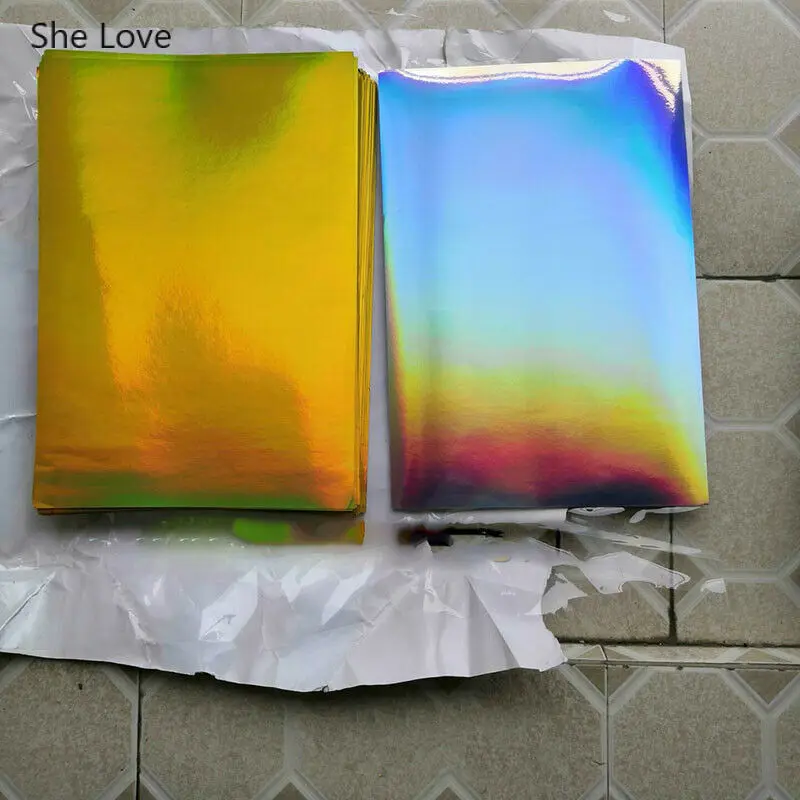 She Love, 10 шт./лот, A4, глянцевая самоклеющаяся бумага для этикеток, цвета: золотистый, серебристый, Виниловая наклейка, лазерная печать, бумага для рукоделия