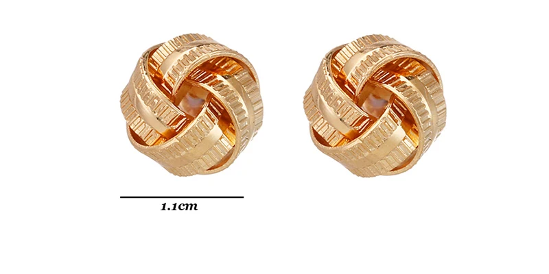 RscvonM винтажные золотые витые серьги-гвоздики для женщин, новинка, геометрические узелки, металлические Макси Круглые Серьги Brincos, массивные ювелирные изделия