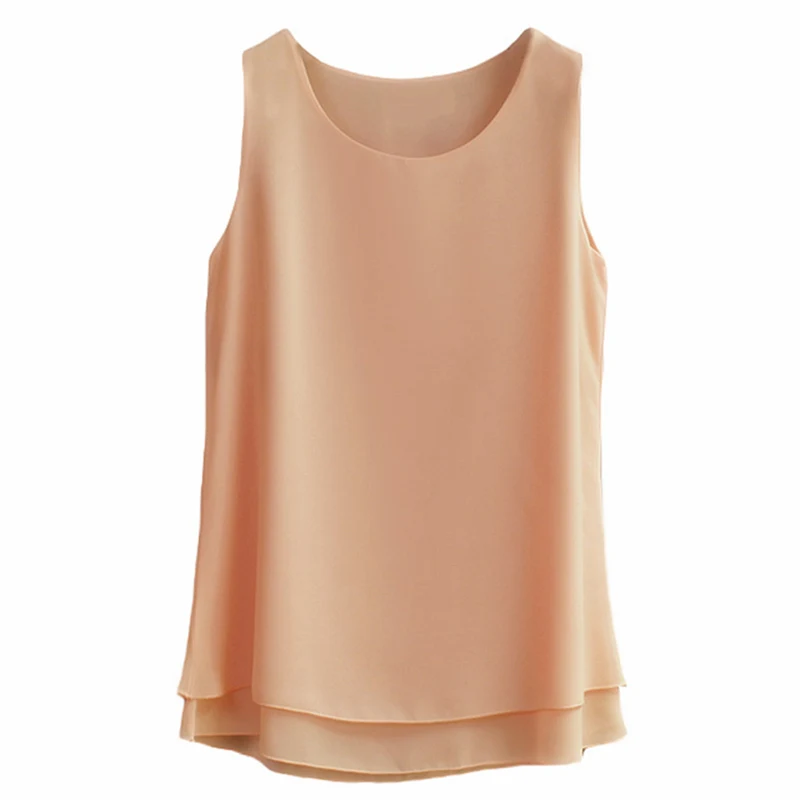 

Oversized 6XL Women's shirt 2019 New arrival Sleeveless Candy colors Chiffon Blouse For Women Long Tops Summer Fashion clothes