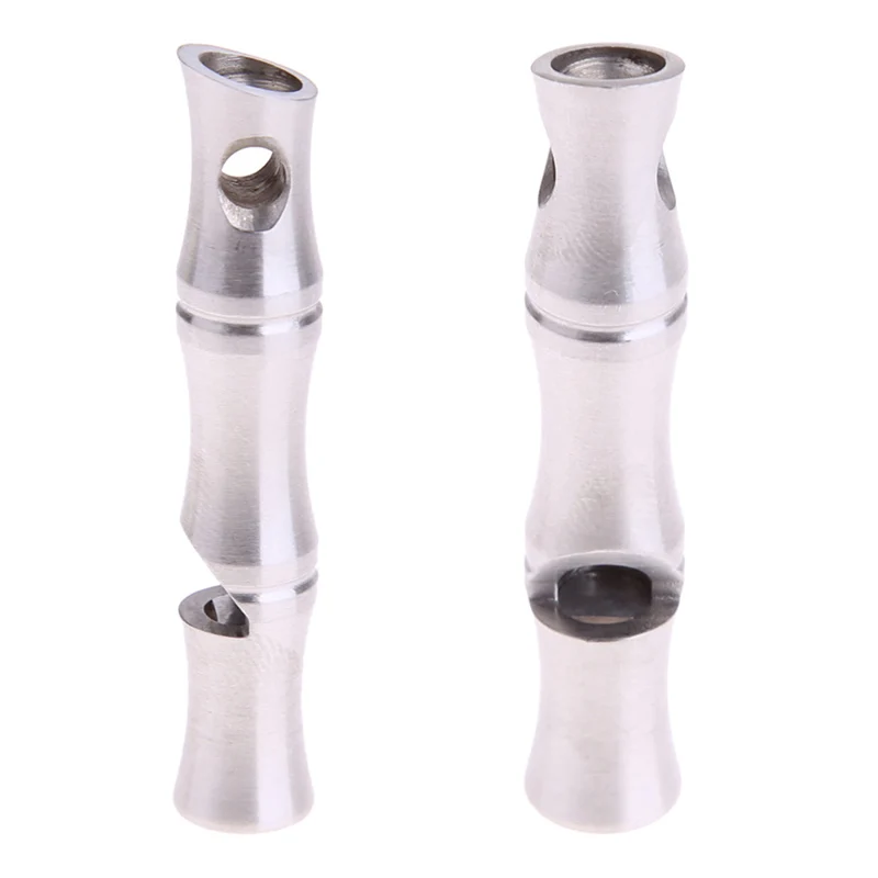 

Outdoor EDC Whistle Tool Hiking Camping Bamboo Like Key Chain Whistle SOS Emergency Security Survival Tool Stainless Steel