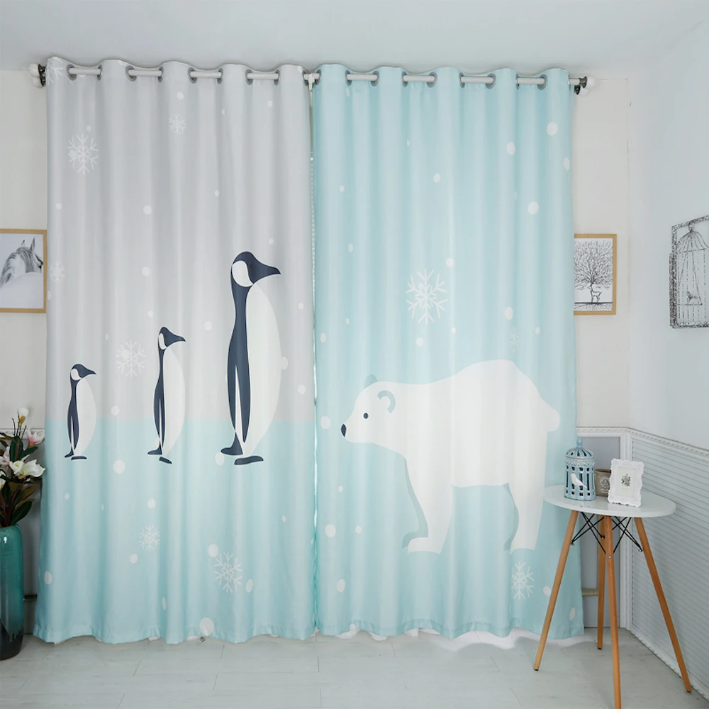 Blue Planet Print Curtains xszhqxxla Chambre 3D Rideaux pour Enfants Salon Chambre Chambre Enfants Maison Rideaus de D/écoration
