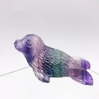 

2.5inch Hand Carved Natural fluorite quartz gemstone crystal animals-