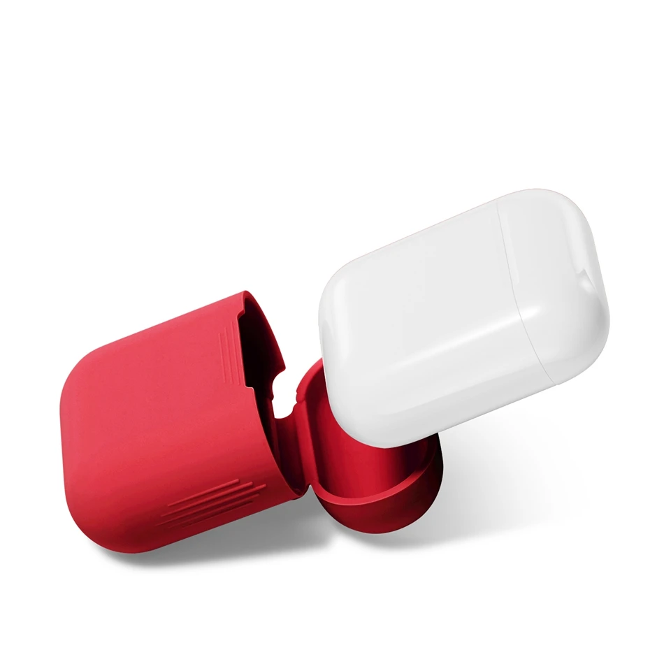Чехол для Airpods, силиконовый мягкий чехол для беспроводных наушников, чехол для Airpod, аксессуары, Чехол Air Pods, чехол Etui - Цвет: Красный